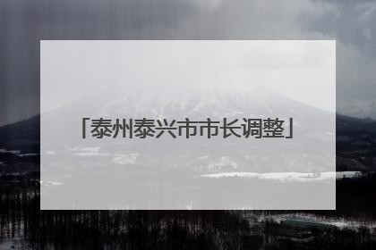 泰州泰兴市市长调整
