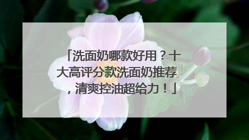 洗面奶哪款好用？十大高评分款洗面奶推荐，清爽控油超给力！