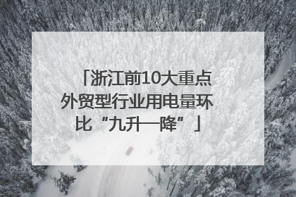 浙江前10大重点外贸型行业用电量环比“九升一降”