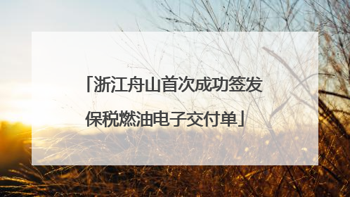 浙江舟山首次成功签发保税燃油电子交付单
