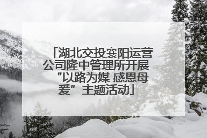 湖北交投襄阳运营公司隆中管理所开展“以路为媒 感恩母爱”主题活动