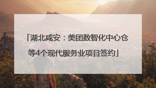 湖北咸安：美团数智化中心仓等4个现代服务业项目签约
