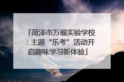 菏泽市万福实验学校：主题“乐考”活动开启趣味学习新体验