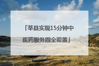 莘县实现15分钟中医药服务圈全覆盖