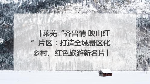 莱芜“齐鲁情 映山红”片区：打造全域景区化乡村、红色旅游新名片