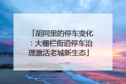 胡同里的停车变化：大栅栏街道停车治理激活老城新生态