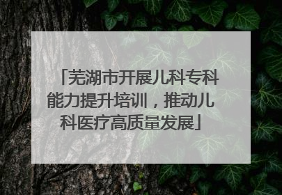 芜湖市开展儿科专科能力提升培训，推动儿科医疗高质量发展