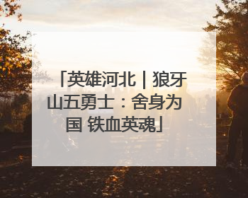 英雄河北｜狼牙山五勇士：舍身为国 铁血英魂