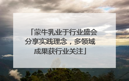 蒙牛乳业于行业盛会分享实践理念，多领域成果获行业关注