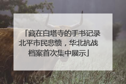 藏在白塔寺的手书记录北平市民悲愤，华北抗战档案首次集中展示