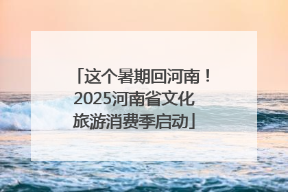 这个暑期回河南！2025河南省文化旅游消费季启动