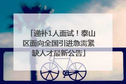 递补1人面试！泰山区面向全国引进急需紧缺人才最新公告