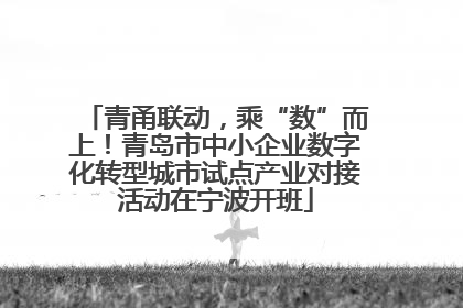 青甬联动，乘“数”而上！青岛市中小企业数字化转型城市试点产业对接活动在宁波开班