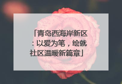 青岛西海岸新区：以爱为笔，绘就社区温暖新篇章