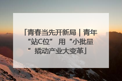 青春当先开新局｜青年“站C位” 用“小批量”撬动产业大变革