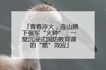 青春淬火，连山播下强军“火种”：一堂沉浸式国防教育课的“燃”效应
