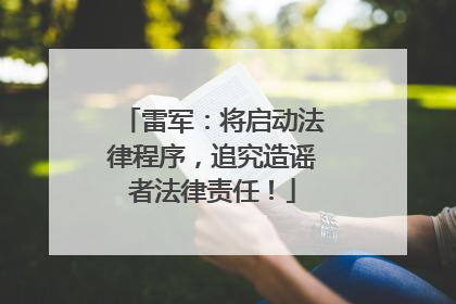 雷军：将启动法律程序，追究造谣者法律责任！