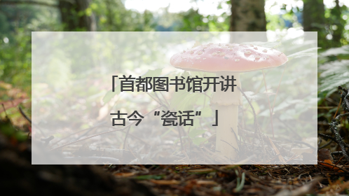 首都图书馆开讲古今“瓷话”