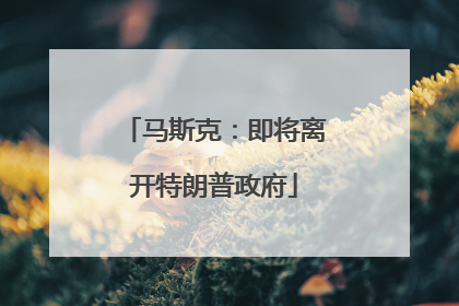 马斯克：即将离开特朗普政府