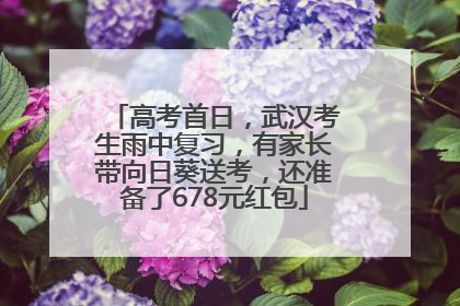 高考首日，武汉考生雨中复习，有家长带向日葵送考，还准备了678元红包