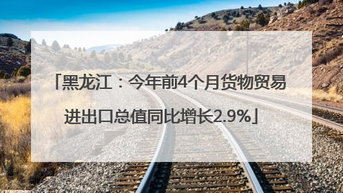 黑龙江：今年前4个月货物贸易进出口总值同比增长2.9%