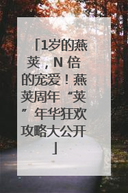 1岁的燕荚，N 倍的宠爱！燕荚周年“荚”年华狂欢攻略大公开