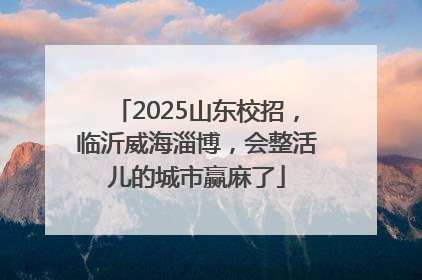 2025山东校招，临沂威海淄博，会整活儿的城市赢麻了
