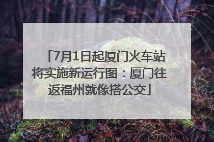 7月1日起厦门火车站将实施新运行图：厦门往返福州就像搭公交