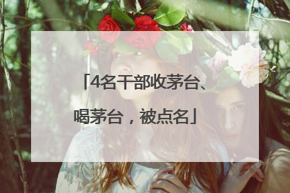 4名干部收茅台、喝茅台，被点名